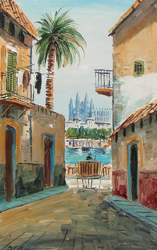 Hafen von Palma de Mallorca - Blick auf die Kathedrale - 1978 - 39 € mtl./K 350 €
