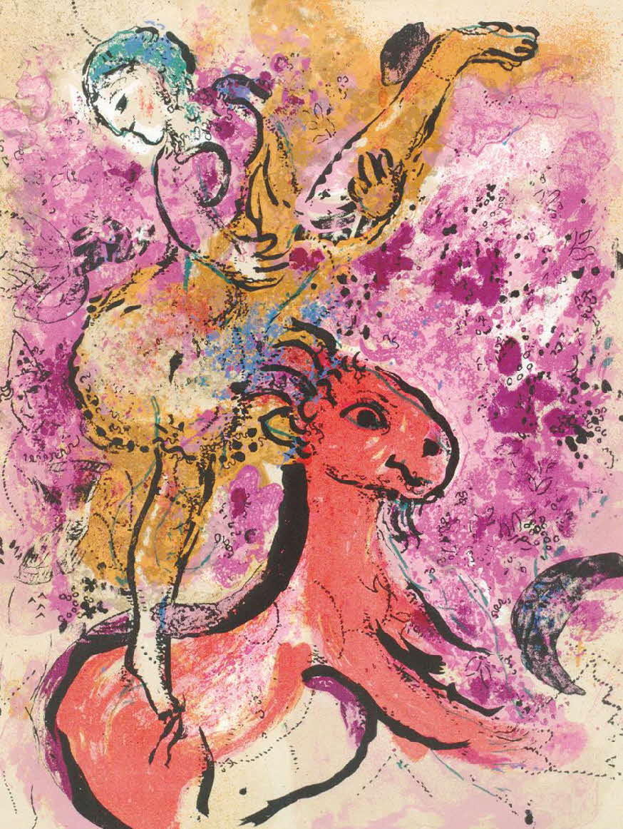 Marc Chagall (1887 - 1985) - Die Kunstreiterin auf dem rotem Pferd - Farblithographie - 1957 - M 191 - 30 x 24 cm  - 89 € mtl./K 450 €