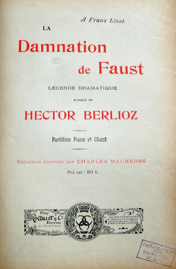 Louis Hector Berlioz (* 11. Dezember 1803 in La Cte-Saint-Andr, Dpartement Isre;  8. Mrz 1869 in Paris) war ein franzsischer Komponist und Musikkritiker.

Er komponierte 1846 La damnation de Faust. op. 24 als dramatische Legende in vier Akten - 39 € mtl./K 350 €