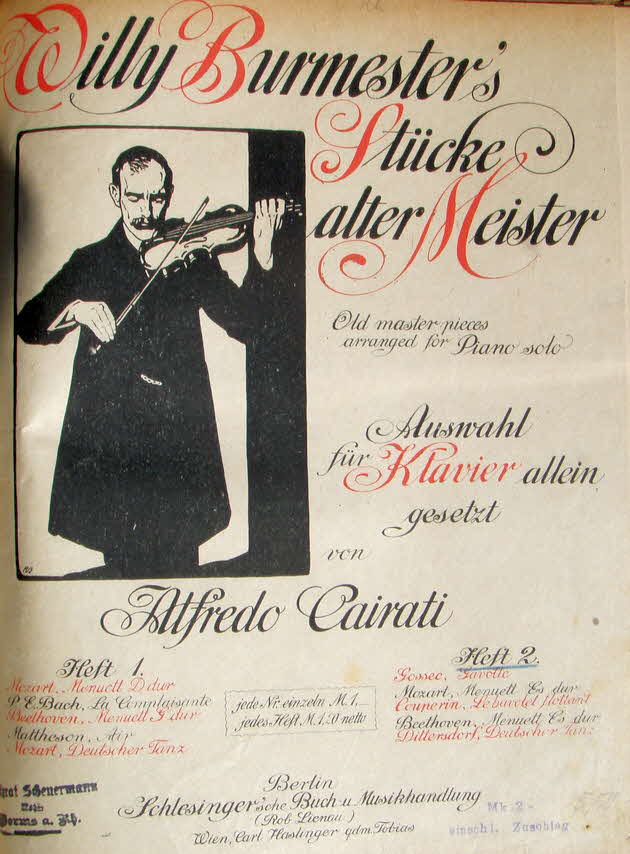 Alfredo Cairati (* 1875;   1960 Zrich) war ein italienischer Komponist und Musiklehrer, der am Sternsches Konservatorium in Berlin  zwischen 1908 und 1916 lehrte  - 39 € mtl./K 350 €