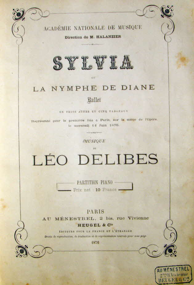 Lo Delibes oder Clment Philibert Lo Delibes (* 21. Februar 1836 bei Saint-Germain-du-Val (Sarthe);  16. Januar 1891 in Paris) war ein franzsischer Komponist. Mit seiner einprgsamen Melodik, rhythmischen Brillanz und funkelnden farbigen Orchestrierung zhlte er zu den beliebtesten Bhnenkomponisten der Romantik. Er belebte die Ballettmusik, trat aber auch mit einigen Opern hervor. Daneben schuf er Kirchenmusik und Lieder.

Sylvia ou La Nymphe de Diane, Ballett, komponiert 1876 - 39 € mtl./K 350 €
