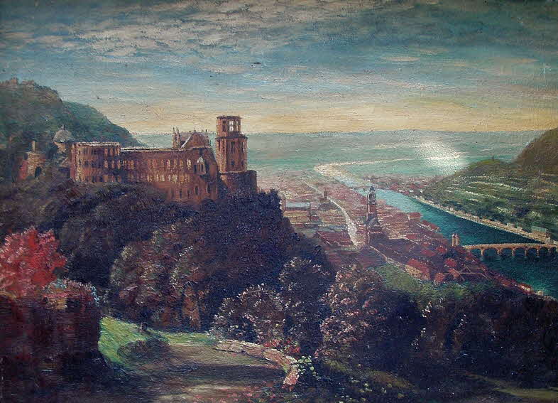 Blick vom Königsstuhl über Heidelberg -  um 1900 - 45 x 63 cm - 59 € mtl./K 650 €