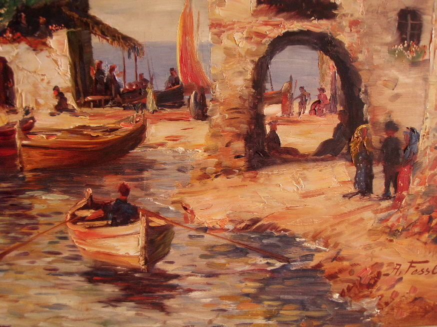 Albert Fessler (1908 - 1978) - Hafen von Port de Selva 1967 - Detail