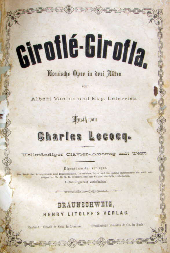 Alexandre Charles Lecocq (* 3. Juni 1832 in Paris;  24. Oktober 1918 ebenda) war ein franzsischer Operettenkomponist.

Girofl-Girofla, Erstauffhrung Brssel 1874 - 39 € mtl./K 350 €