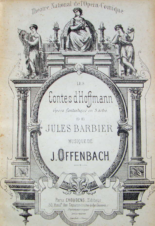 Jakob Jacques Offenbach (* 20. Juni 1819 in Kln,   5. Oktober 1880 in Paris) war ein deutsch-franzsischer Komponist und Cellist. Er gilt als Begrnder der modernen Operette als eigenstndiges und anerkanntes Genre des Musiktheaters.

Les Contes dHoffmann (Hoffmanns Erzhlungen), opra fantastique, Erstauffhrung 1881, postum - 39 € mtl./K 350 €