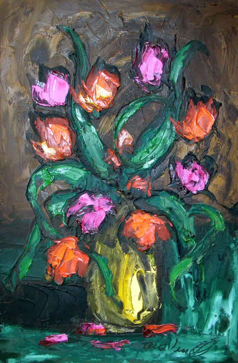 Amadin L.V. - Tulpen im Wasserglas - Dänemark um 1990 - 96 x 66 cm - 59 € mtl./K 850 €