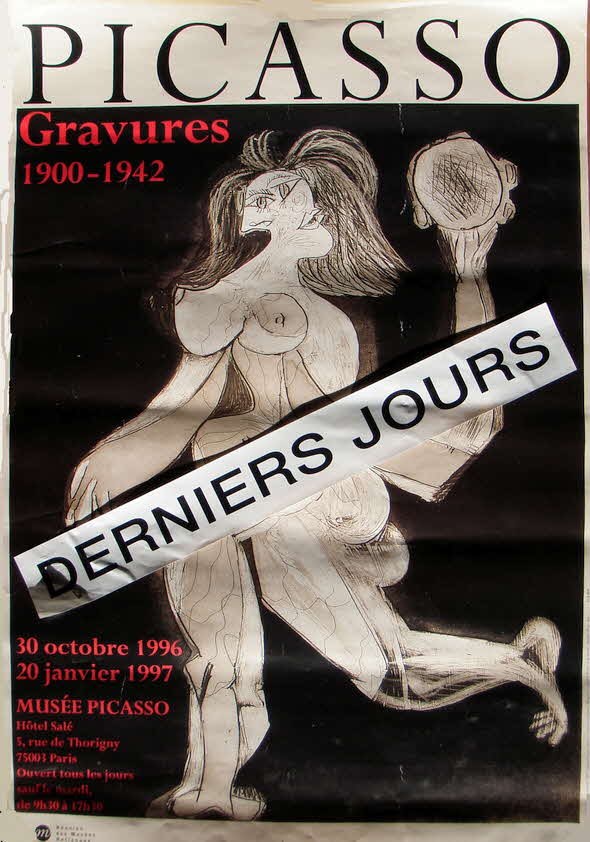 Pablo Ruiz Picasso (1881-1973) - Ausstellungsplakat zur Ausstellung - Zeichnungen 1900 bis 1942 - Paris 1996 - 57 x 40 cm - 39 € mtl./K 250 €