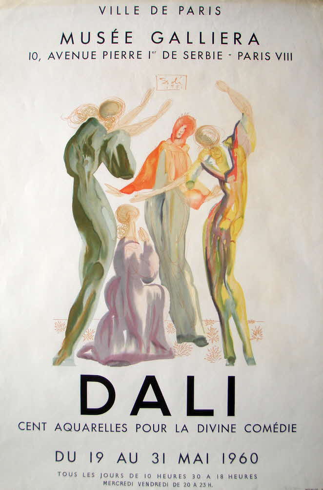 Salvador Dali (1904-1989) - Farbxylographie zur ersten Ausstellung der DIVINE COMEDI - 1960 -  im Druckstock signiert -  70 x 50 cm - 99 € mtl./K 1250 €