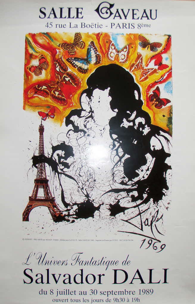 Salvador Dali (1904-1989) - Ausstellung im Salle Gaveau in Paris 1989 -  80 x 40 cm - 39 € mtl./K 250 €