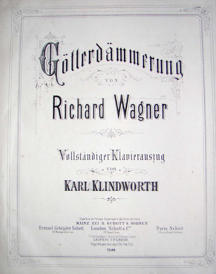 Richard Wagner (1813-1883)  Gtterdmmerung   Libretto November 1848   Musik November 1874   Erstauffhrung 17.August 1876 Bayreuth - 39 € mtl./K 350 €
