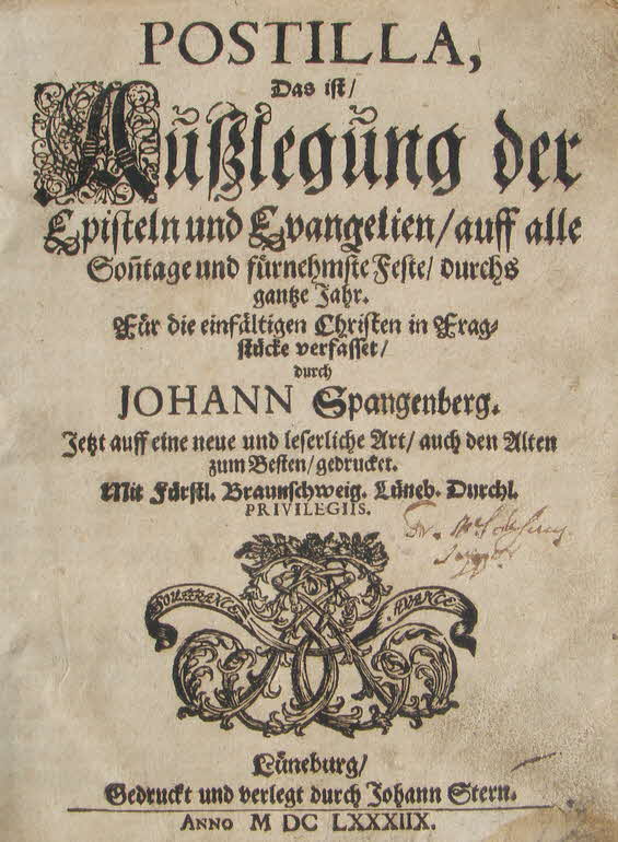 Johann Spangenberg - Auslegung der Episteln - Lüneburg 1688. -  59 € mtl./K 450 €