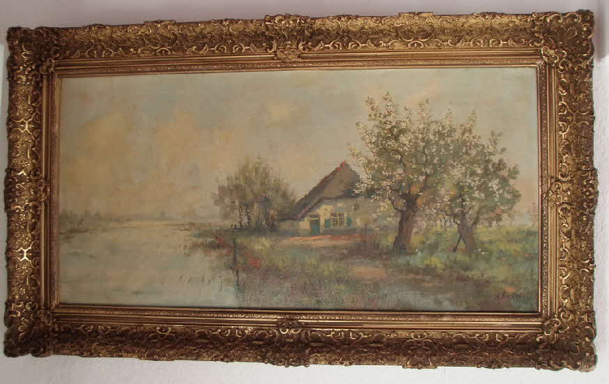 W.Verdave -  Fischerkate am See - um 1875  - 41 x 81 cm  - 99 € mtl./K 1450 €