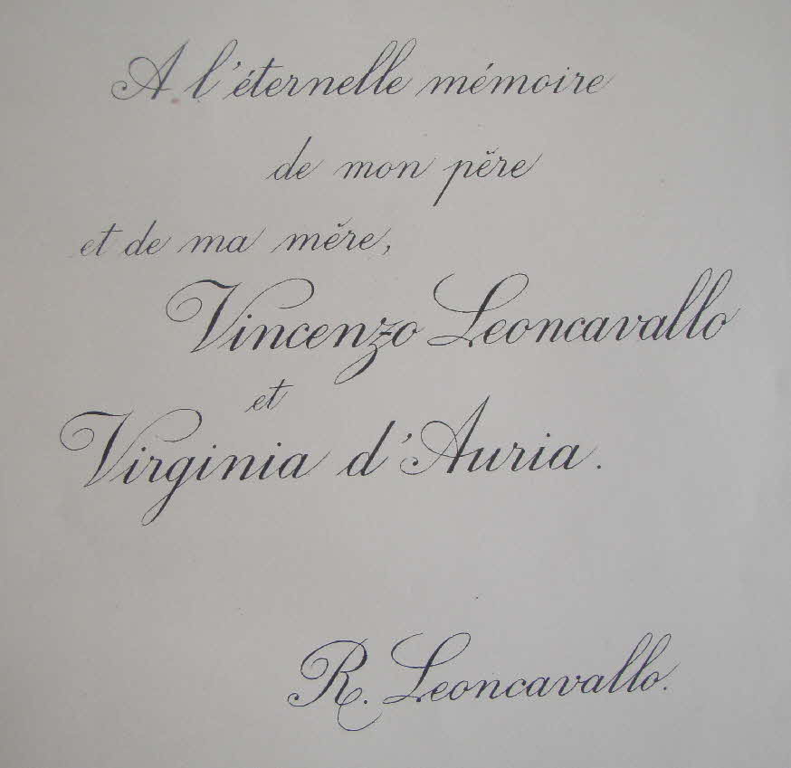 Signatur R.Leoncavallo  zu Paillasse um 1900